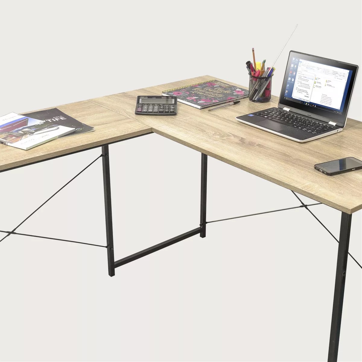 Escritorio Top Living Desk-11 melamina de 140cm x 75.5cm x 60cm x 120cm