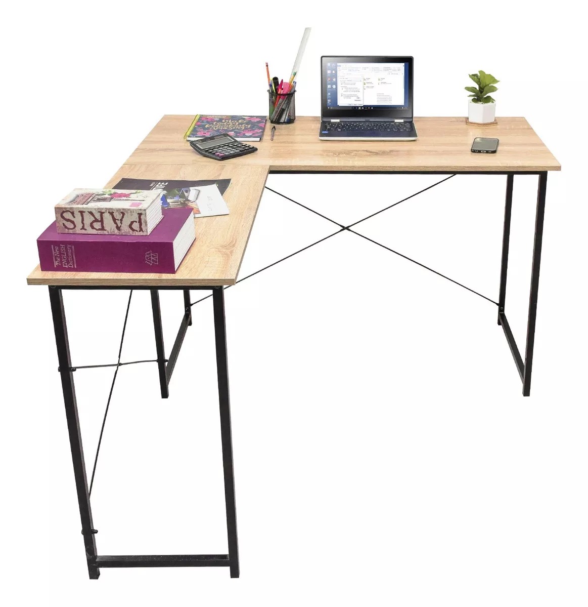 Escritorio Top Living Desk-11 melamina de 140cm x 75.5cm x 60cm x 120cm