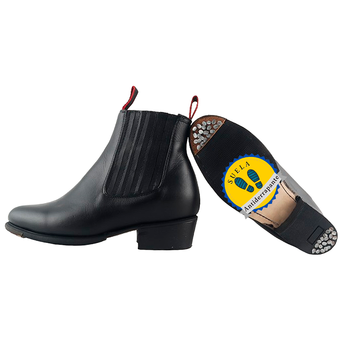 Bota Botín Danza Folklorica Regional Baile 100% Piel Negro 245-n