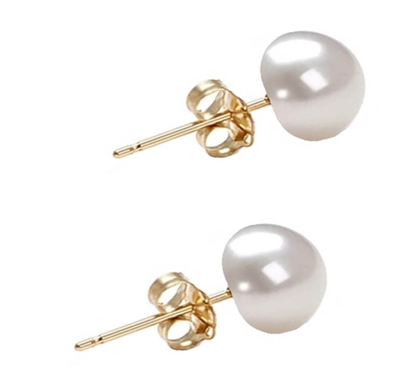 Aretes Perla Cultivada Oro 14k A026.