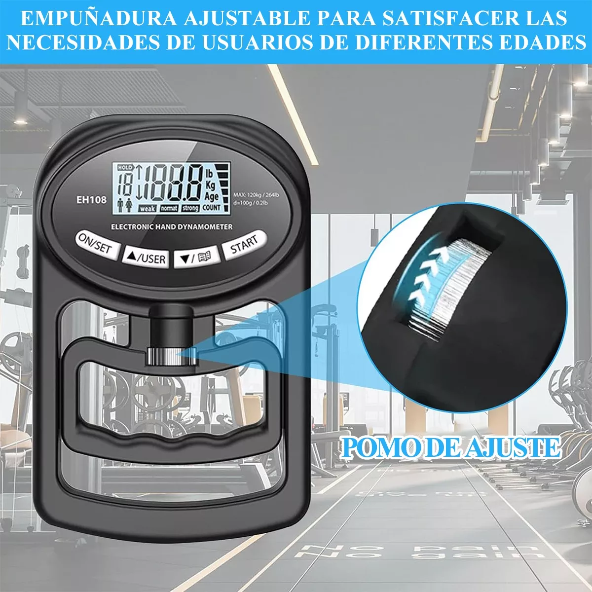 Dinamómetro Electrónico De Mano Digital Lcd 120kg