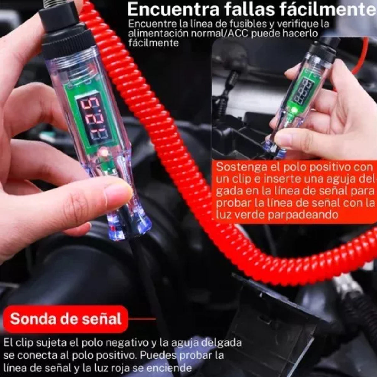 Probador De Corriente Automotriz Bolígrafo 6v-12v-24v-48v