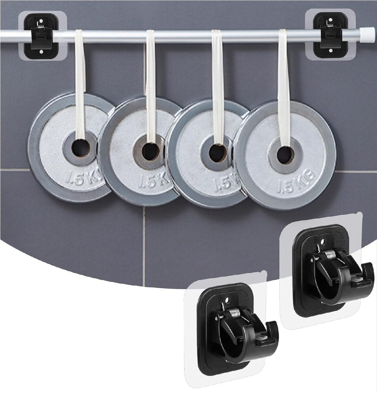 Soporte Ajustable Para Cortinero, Pared Gancho 10pcs