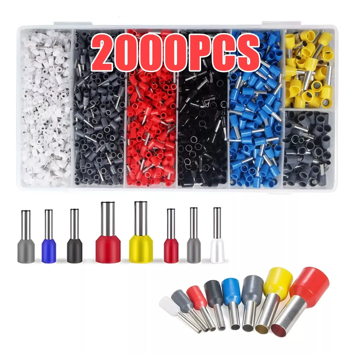 Set Terminales Aisladas Conectores Para Cable Eléctricos 2000pcs
