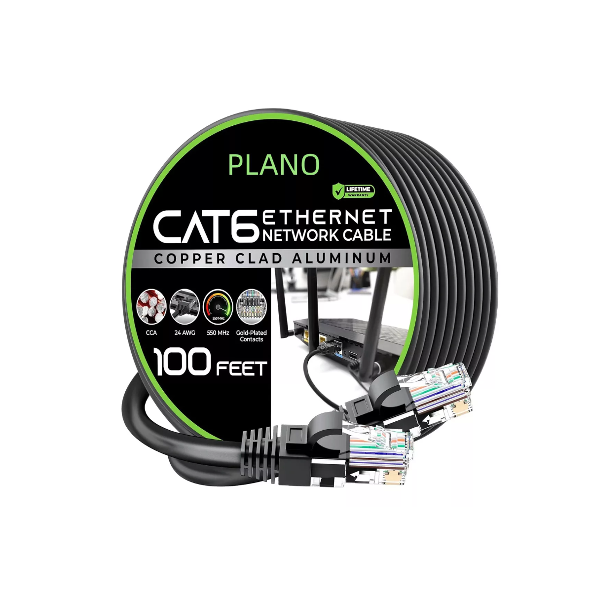 Cable Ethernet Red Lan 30m Reforzado Cat6 Internet Consola Color Negro RJ-45