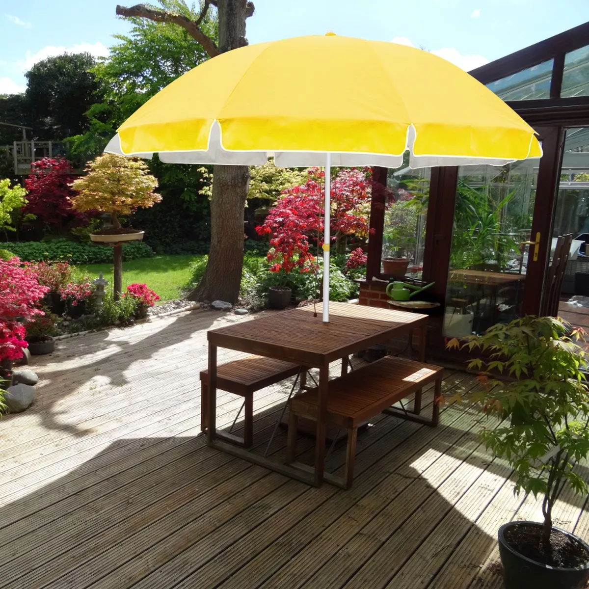 Sombrilla Para Jardín O Playa Con Funda Sol 1.8m De Diámetro
