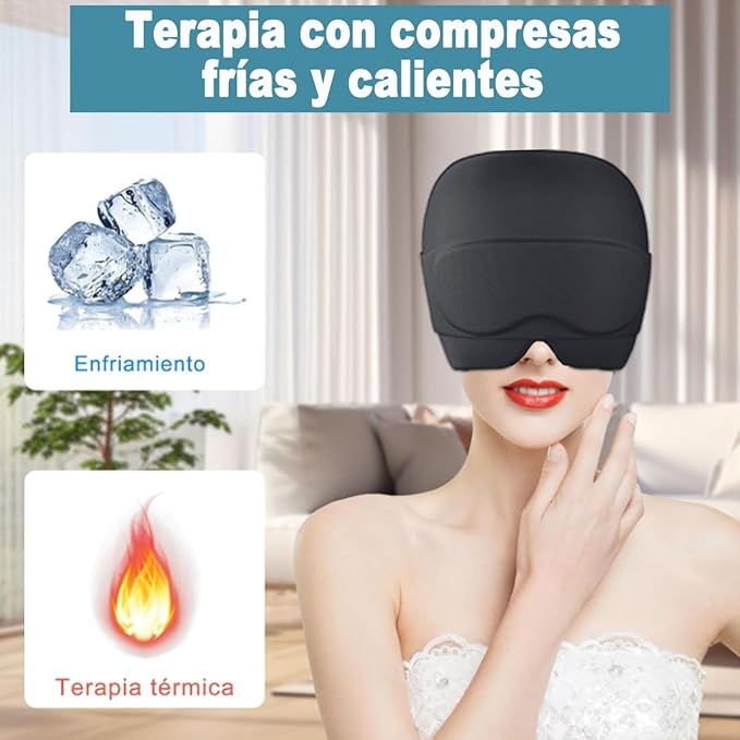 A Gorro para Migraña, Gorra de Hielo para Aliviar El Dolor de Cabeza