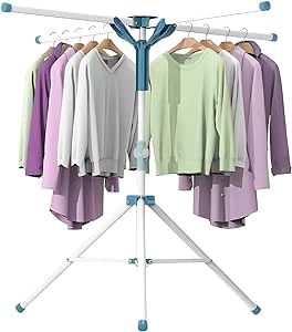 A  Tendedero para Ropa, Plegable Soporte de Secador para Ropa, Trípode, Portátil de Acero Inoxidable