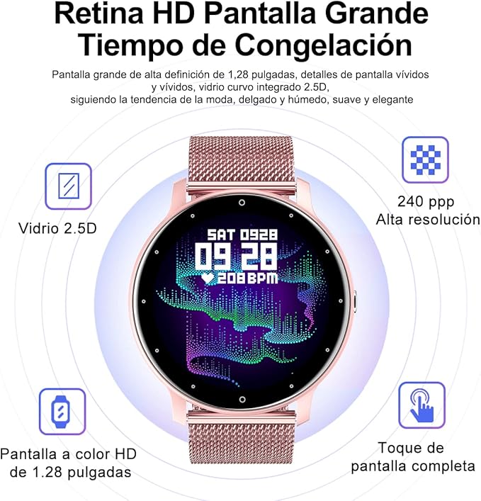A EASYTAO Smartwatch Mujer, Reloj Inteligente Impermeable IPX67