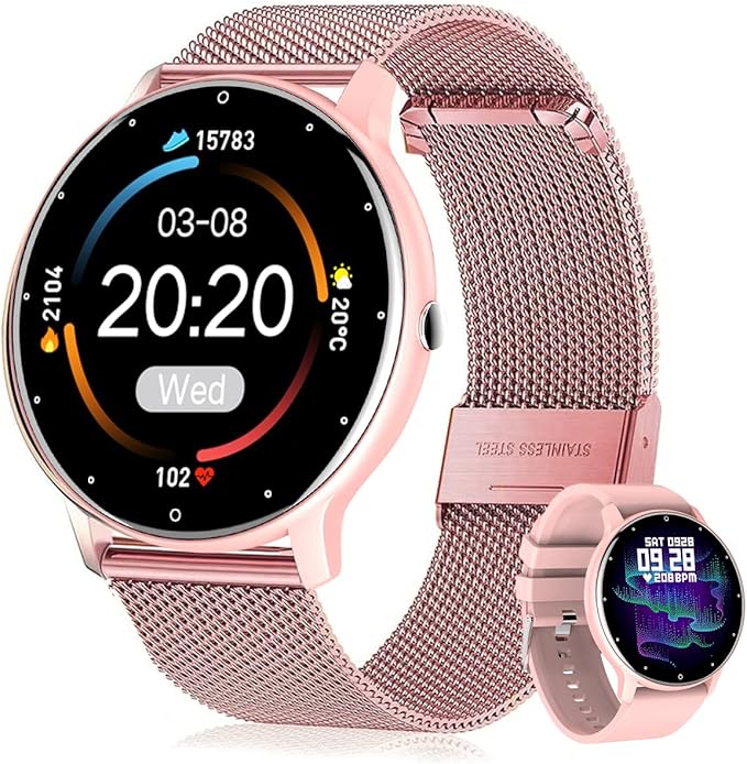 A EASYTAO Smartwatch Mujer, Reloj Inteligente Impermeable IPX67