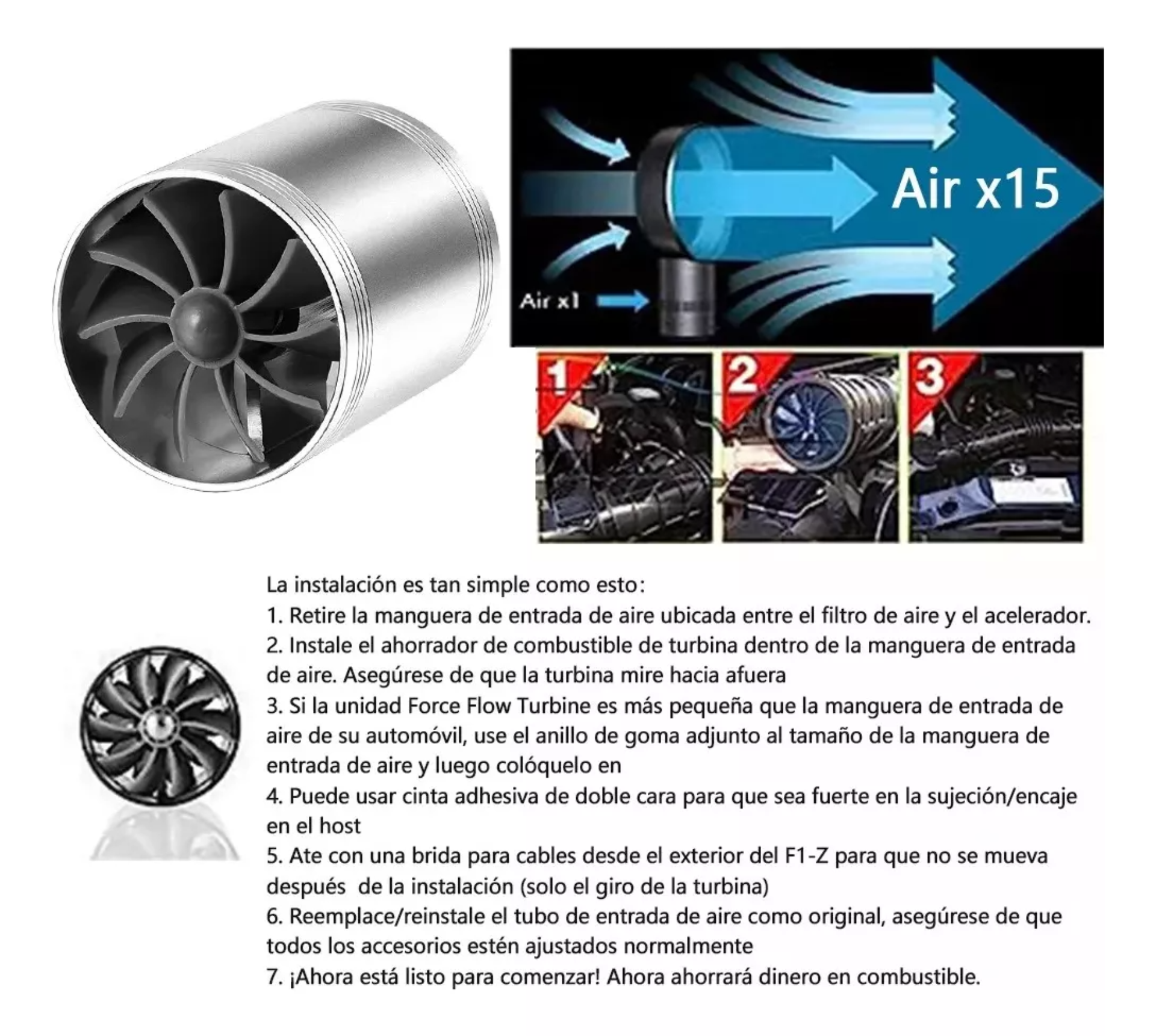 Filtro De Alto Flujo Universal Y Tornado Turbina Filtro Auto