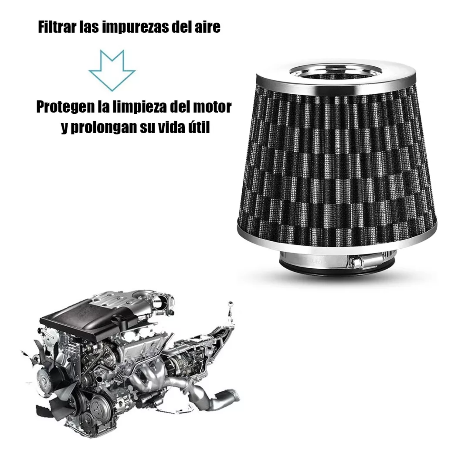 Filtro De Alto Flujo Universal Y Tornado Turbina Filtro Auto
