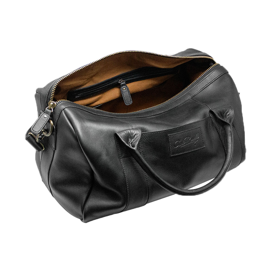 Mochila Duffel Bag Carlo Ronaldi Maleta Viaje Piel Res Negra