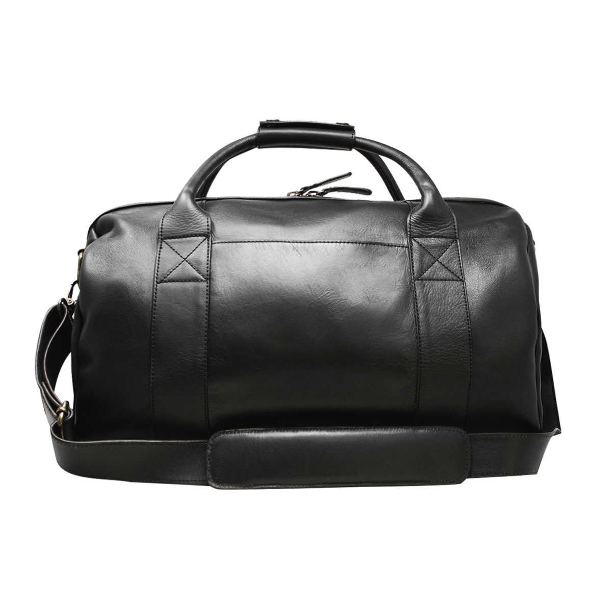 Mochila Duffel Bag Carlo Ronaldi Maleta Viaje Piel Res Negra