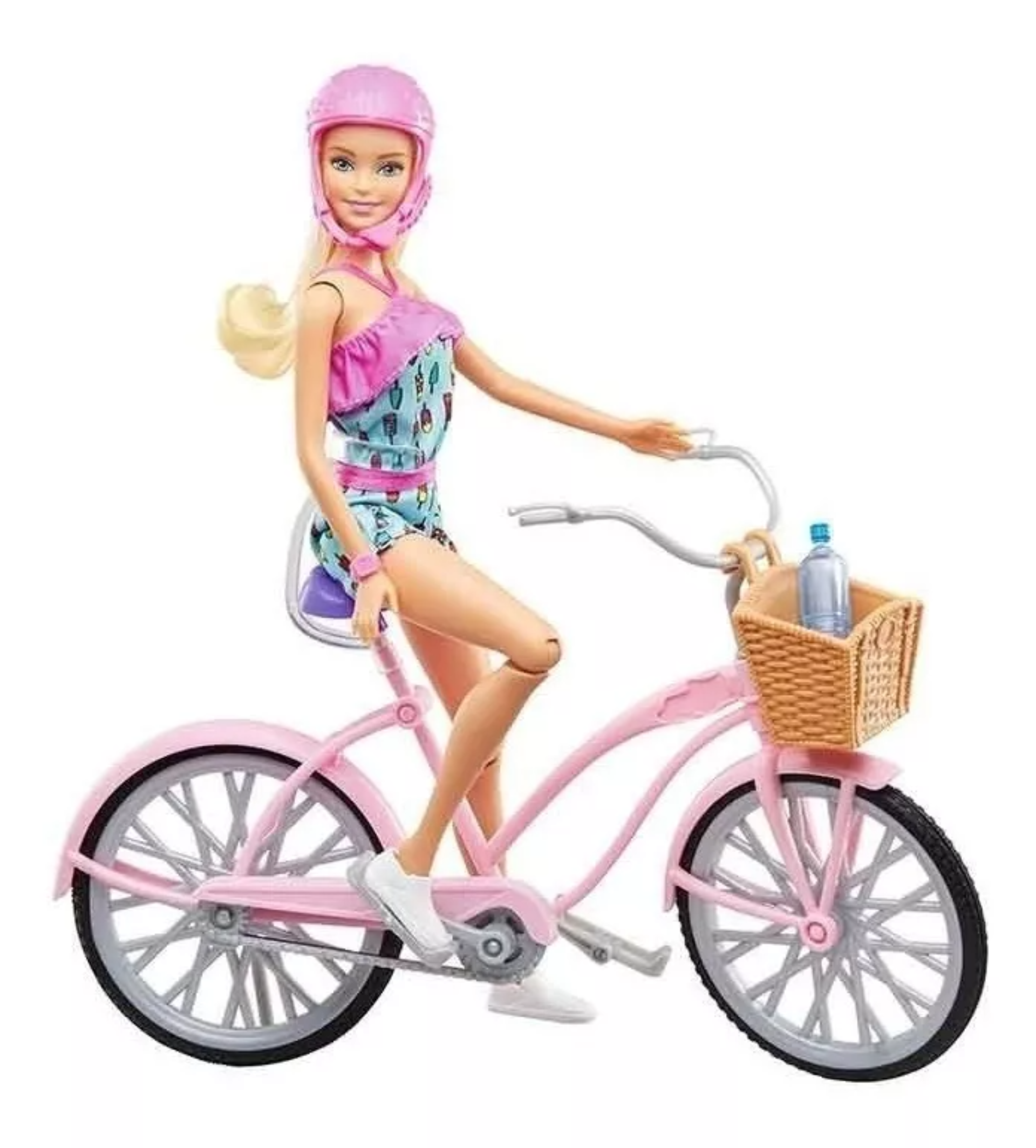 BARBIE, Set de Juego, Bicicleta con Muñeca, para Niñas de 3 Años en Adelante