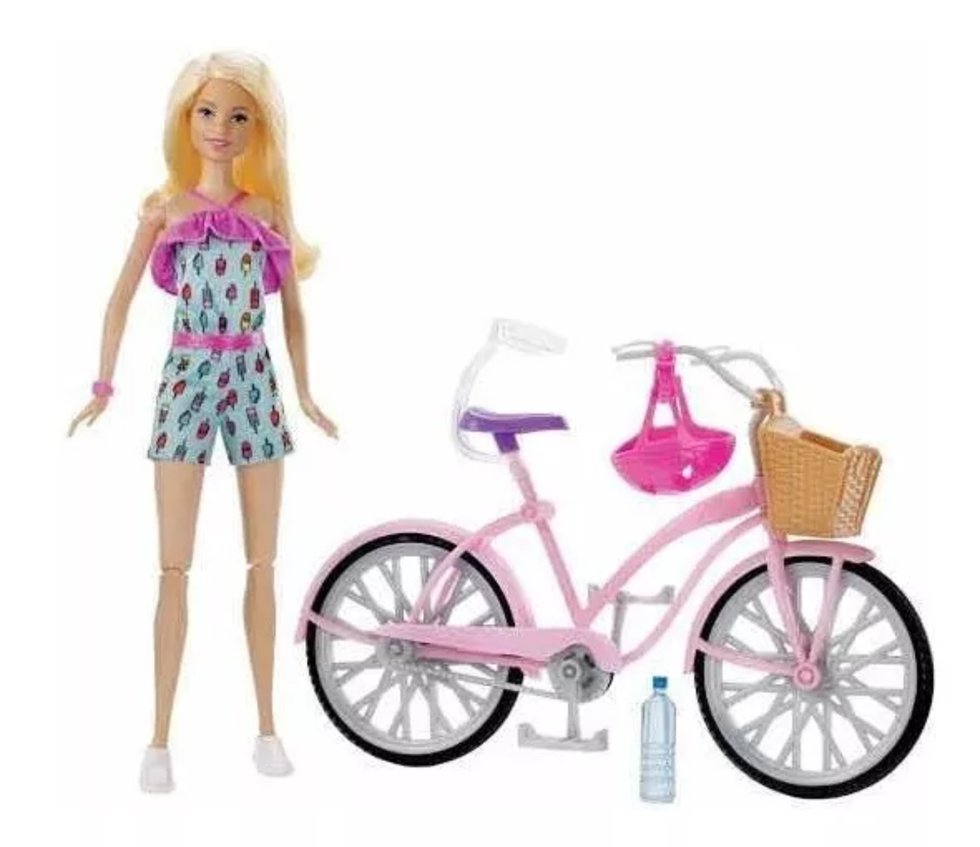 BARBIE, Set de Juego, Bicicleta con Muñeca, para Niñas de 3 Años en Adelante