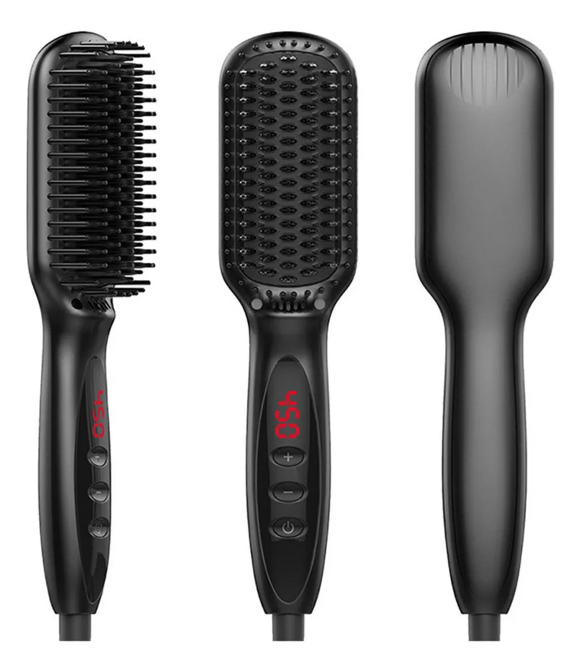 Plancha Peine Barba Alisado Cabello Hombre Cepillo Eléctrico Color Negro