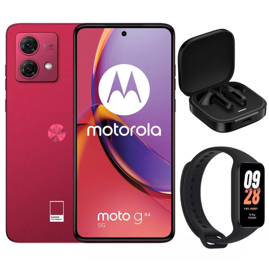 Celular Moto G84 12gb Ram Con Xiaomi Redmi Buds 6 Active Y Smartband 8.