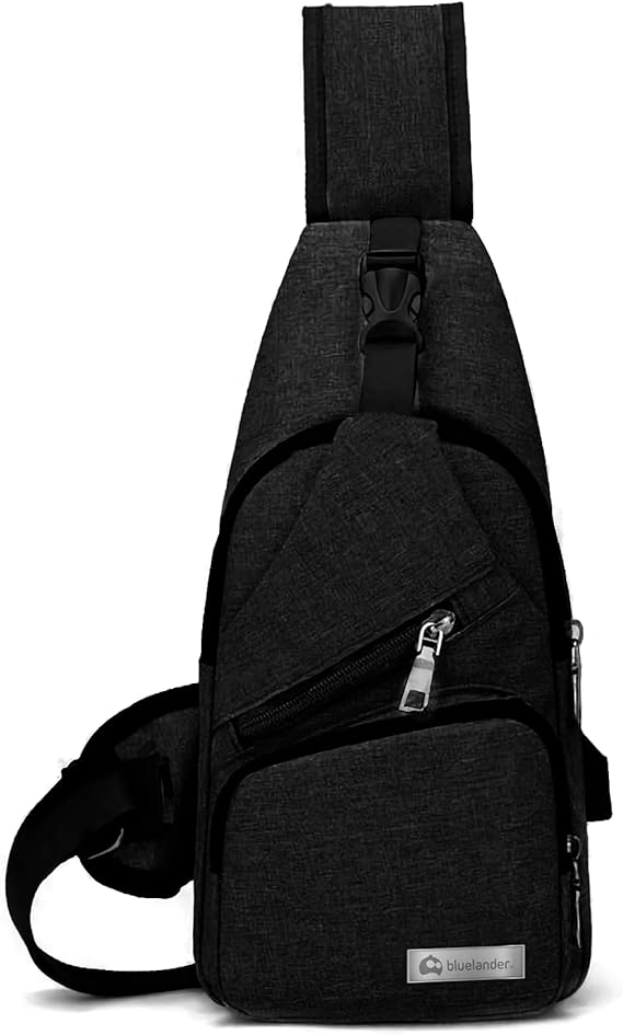 Mochila Cruzada Antirrobo Impermeable, Negro Bluelander