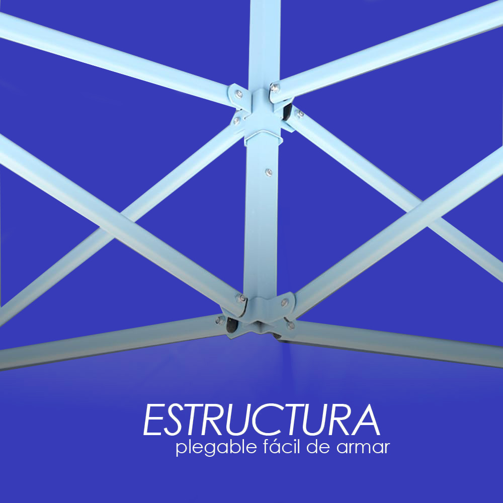 Toldo Plegable con Paredes 3x3 Azul