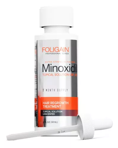 Foligain Minoxidil 5% para hombres con cabello fino o alopecia 3 frascos para 3 meses de tratamiento