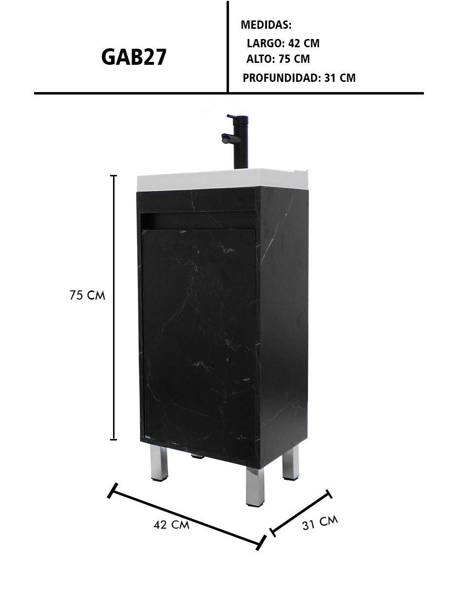 Gabinete Para Baño NALA Con Lavabo Minimalista