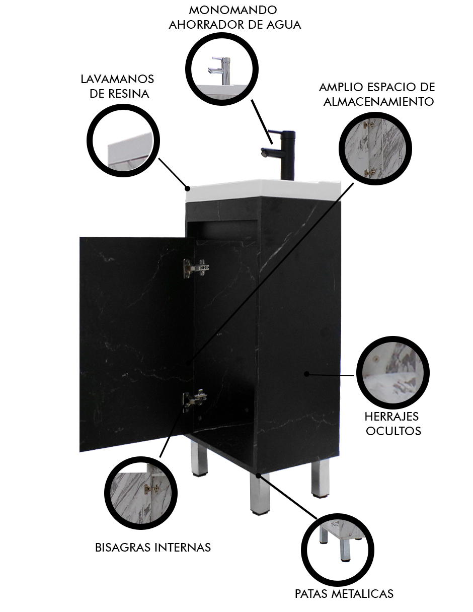 Gabinete Para Baño NALA Con Lavabo Minimalista