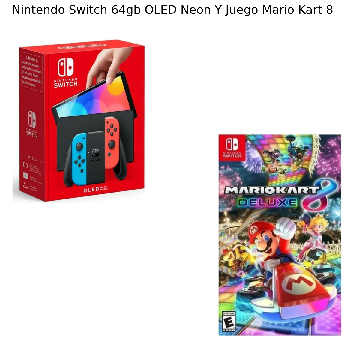 Nintendo Switch 64gb OLED Neon y Juego Mario Kart 8