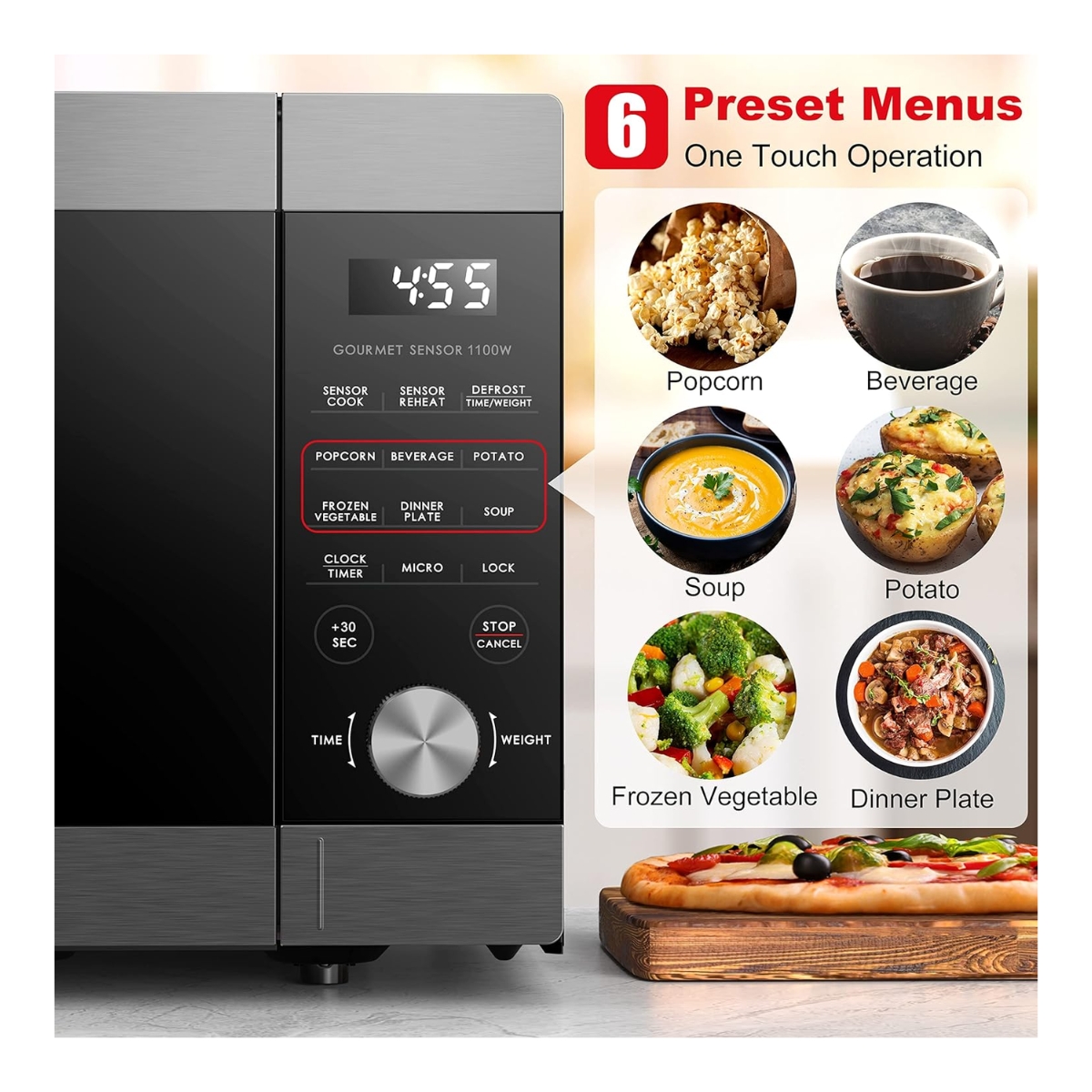 Microondas Galanz de 1.4Pies 1110W 120V Acero Inox 7 Programas