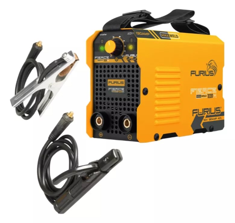 Soldadora Inversora Mini Furius Fierce 131m Mini 130 Amp 110v Color Amarillo