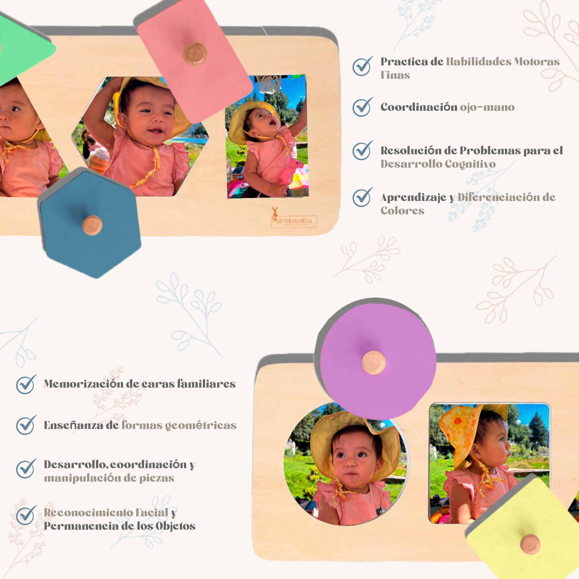 Juguete Educativo Madera Juguete Montessori Niños Peekaboo