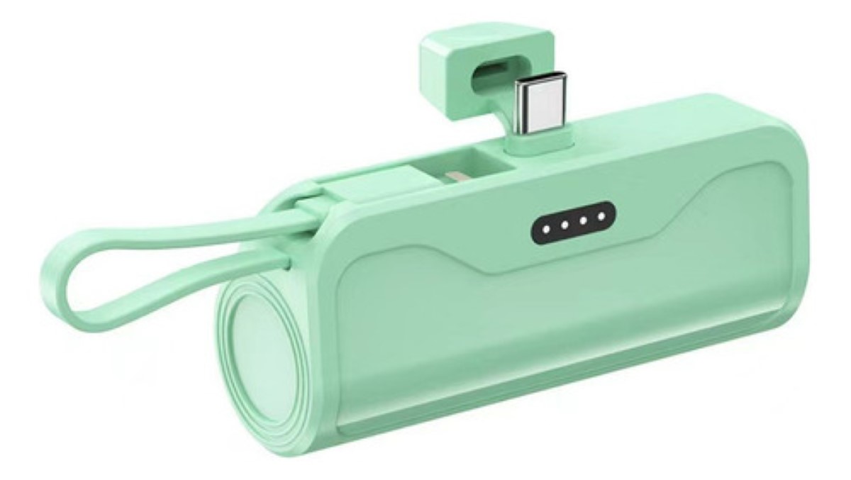 Batería Externa Para iPhone Y Android 2 En 1 De 5000 Mah verde