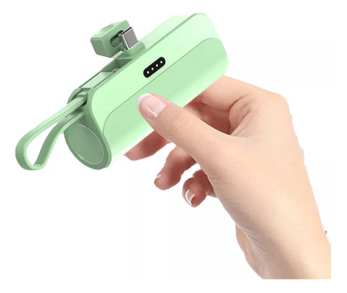 Batería Externa Para iPhone Y Android 2 En 1 De 5000 Mah verde