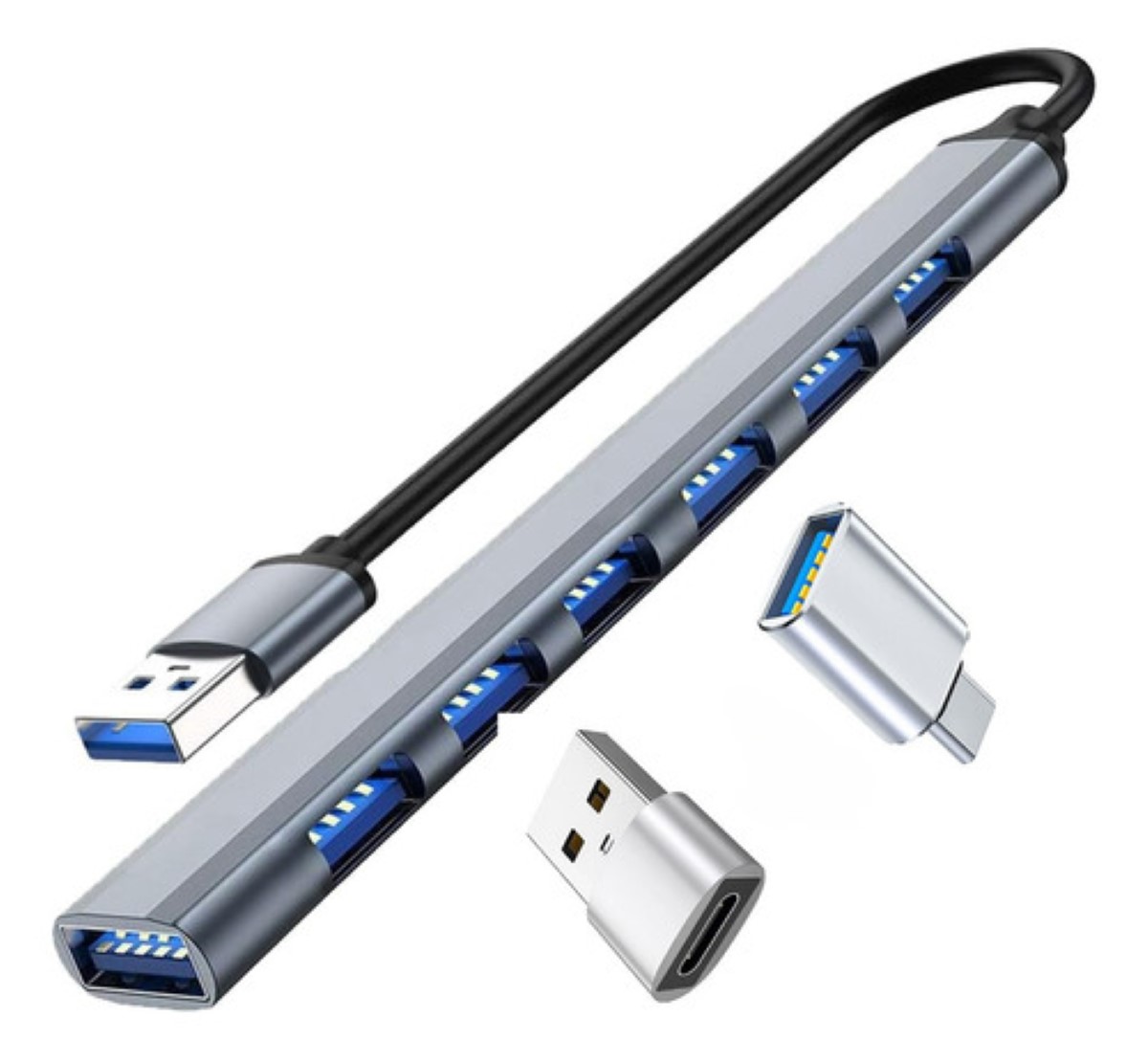 7-port Usb Hub 3.0, Multi Port Usb Hub Splitterfor Laptop plata