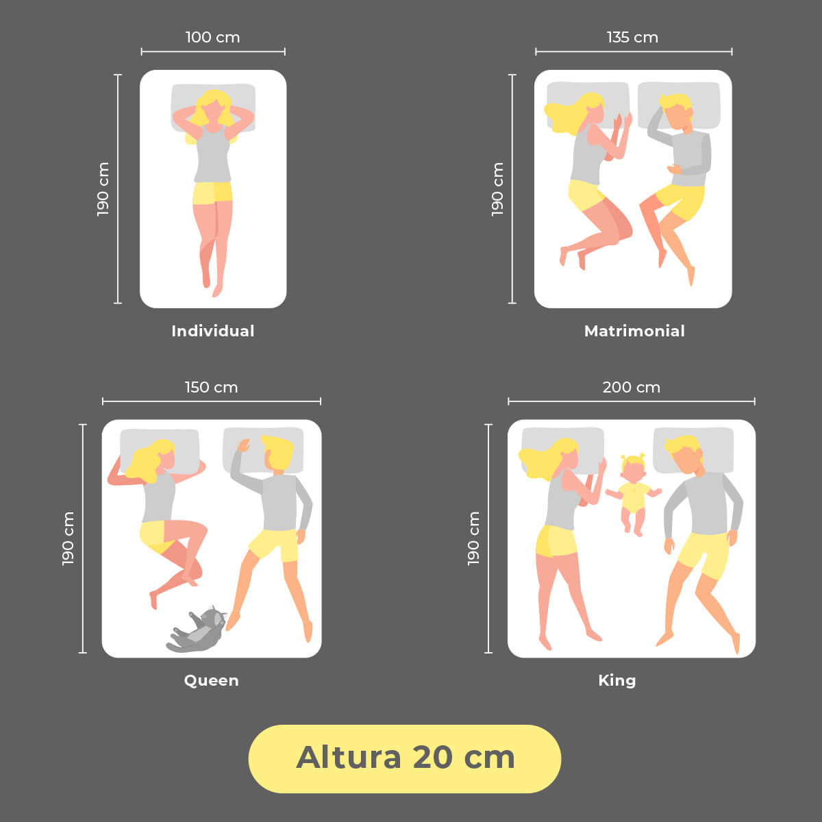 Pack de 2 Colchones Matrimoniales Roomi Smile de Memory Foam