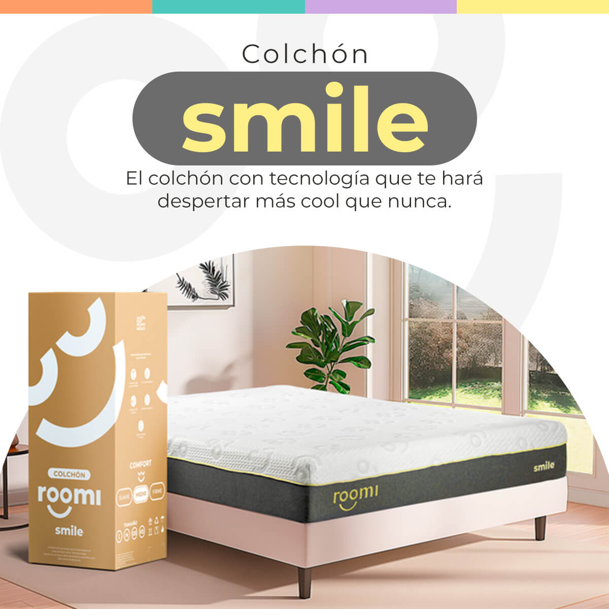 Pack de 2 Colchones Matrimoniales Roomi Smile de Memory Foam