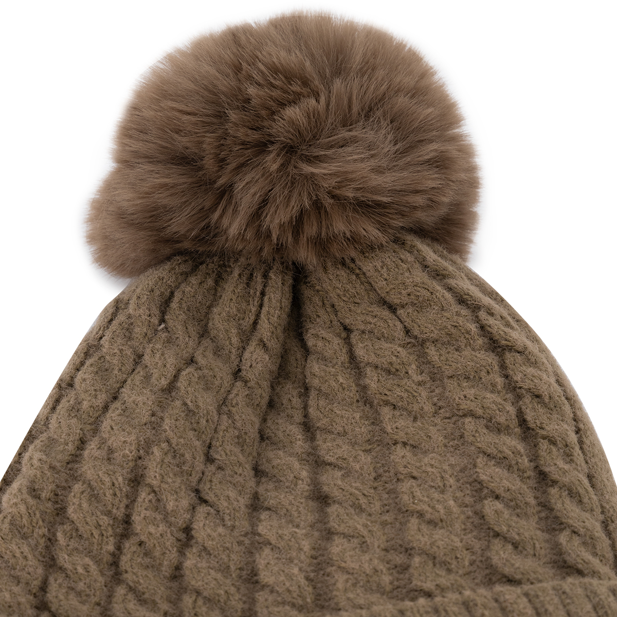 Gorro Tejido Café con Interior Afelpado 