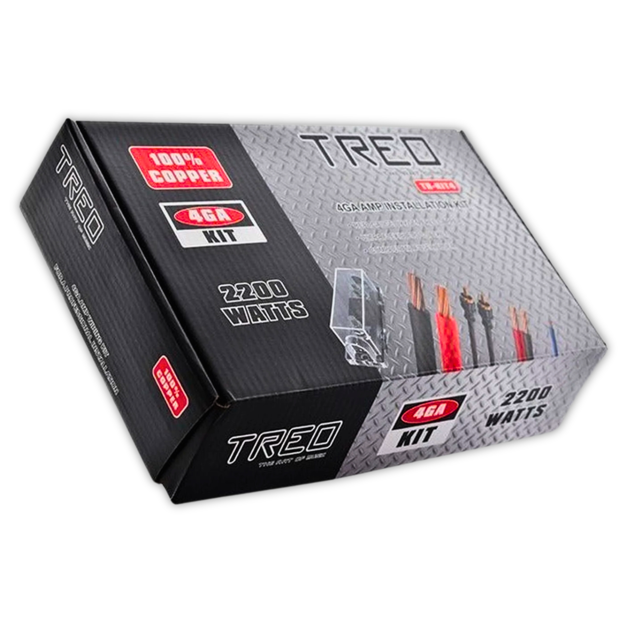 Kit De Instalacion Ampli Treo TRKIT4 100% Cobre Calibre 4