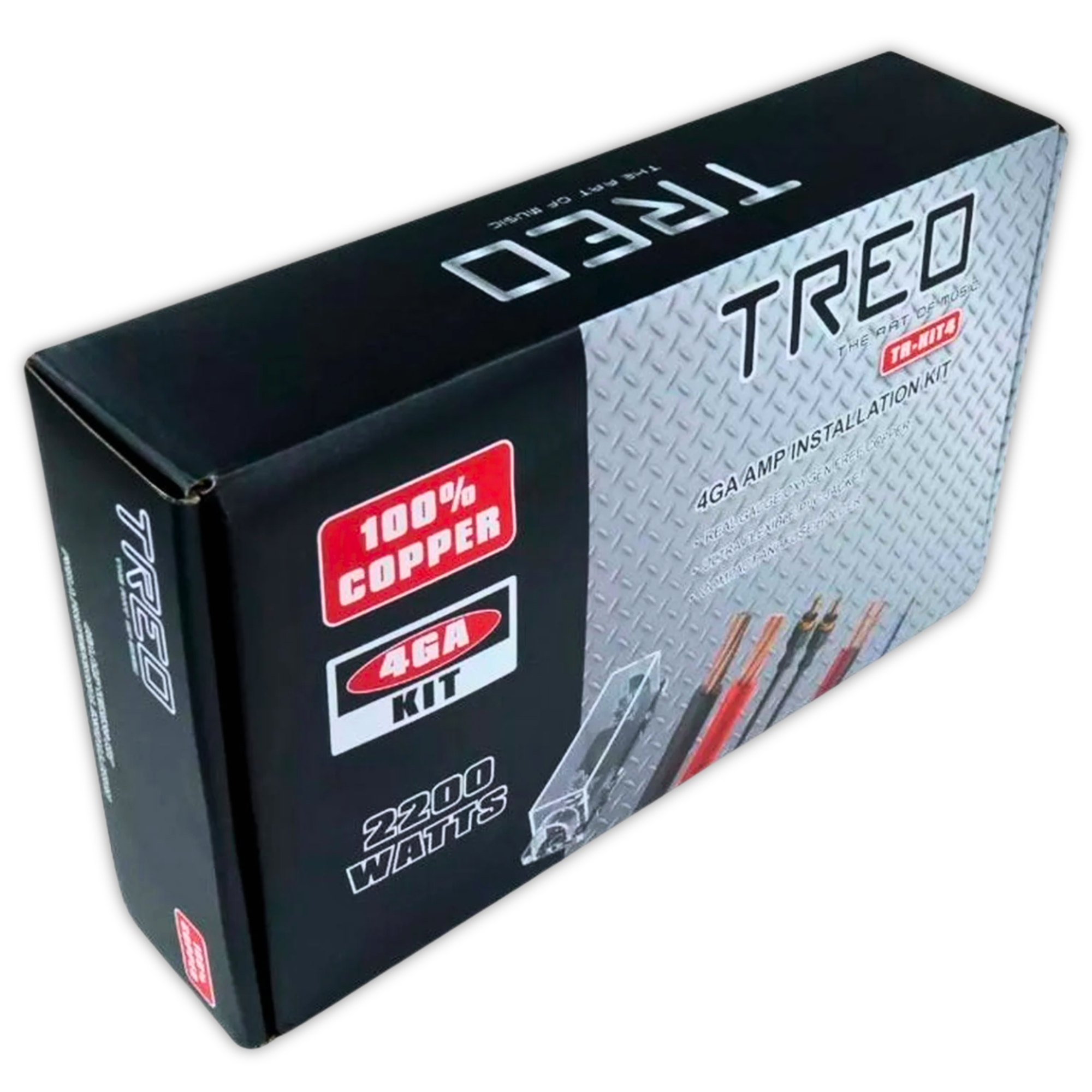 Kit De Instalacion Ampli Treo TRKIT4 100% Cobre Calibre 4