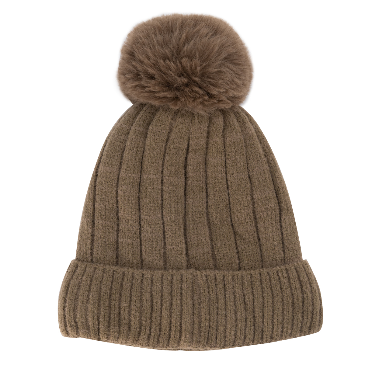 Gorro Tejido Café con Interior Afelpado 