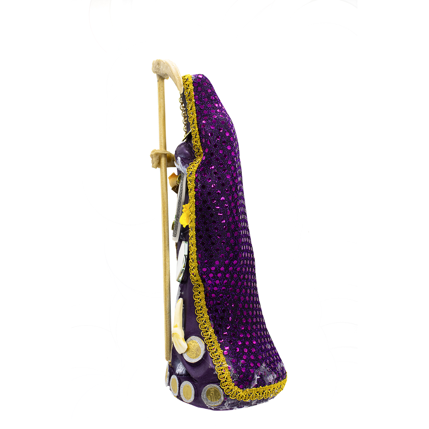 Santa Muerte Morada Vestida 15 cm + Libro