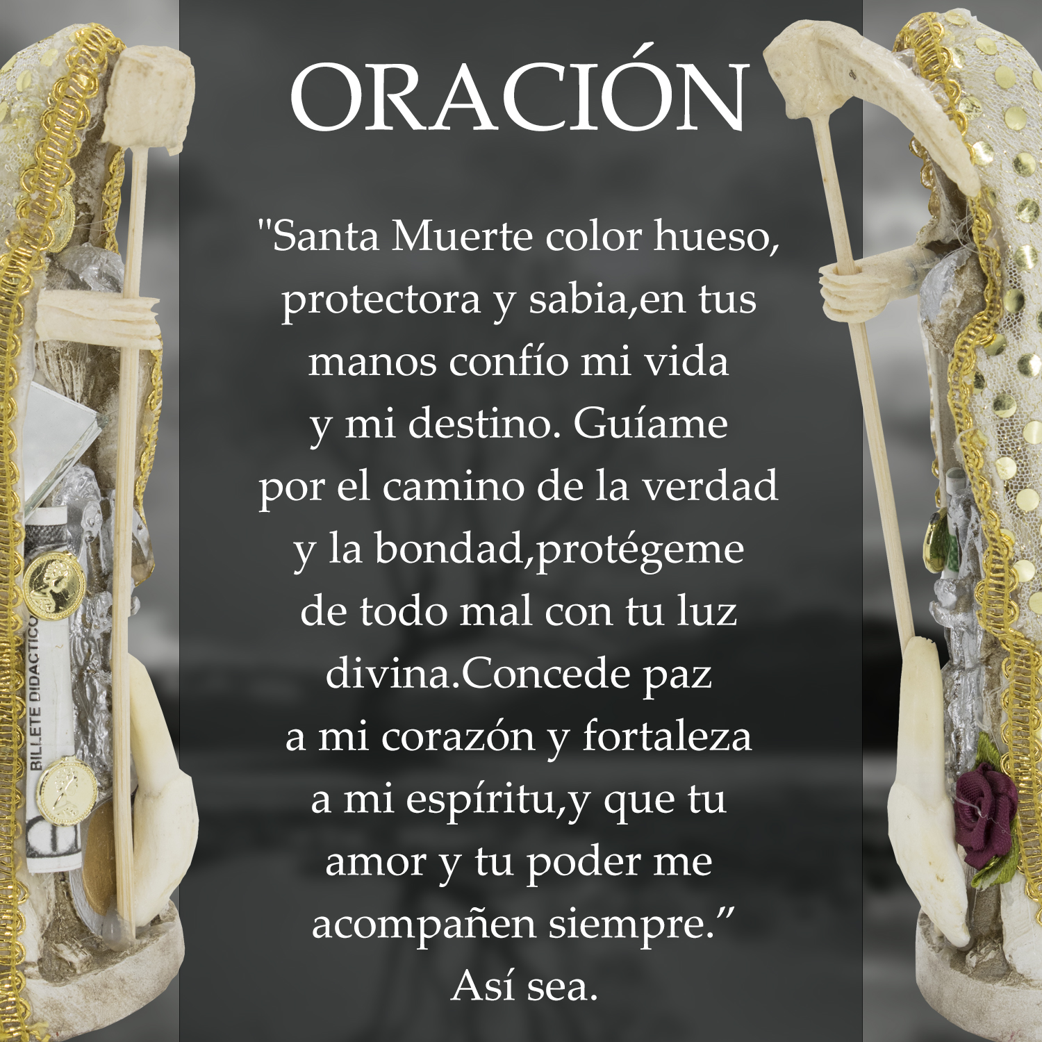 Santa Muerte Hueso Vestida Protección, Paz Y Abundancia y Libro Esotérico