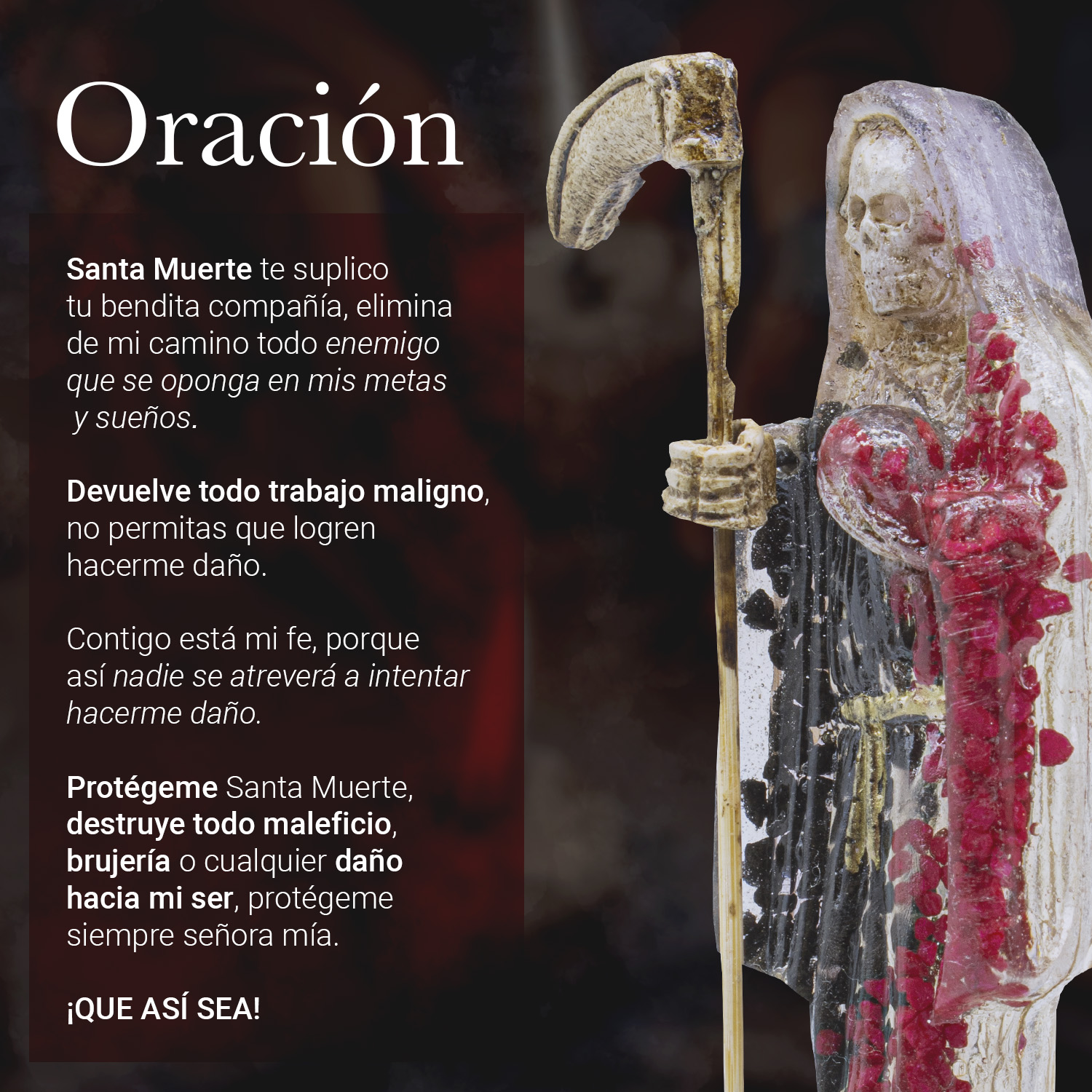 Santa Muerte Reversible Curada Transparente 15 Cm + Libro