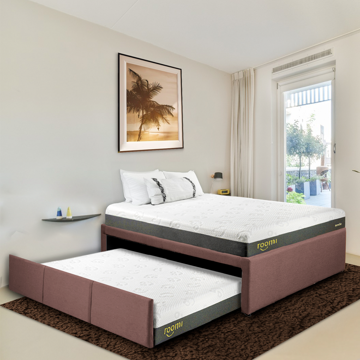 Colchón Individual Roomi Smile 2 Pack Más Cama Canguro Individual Rosa