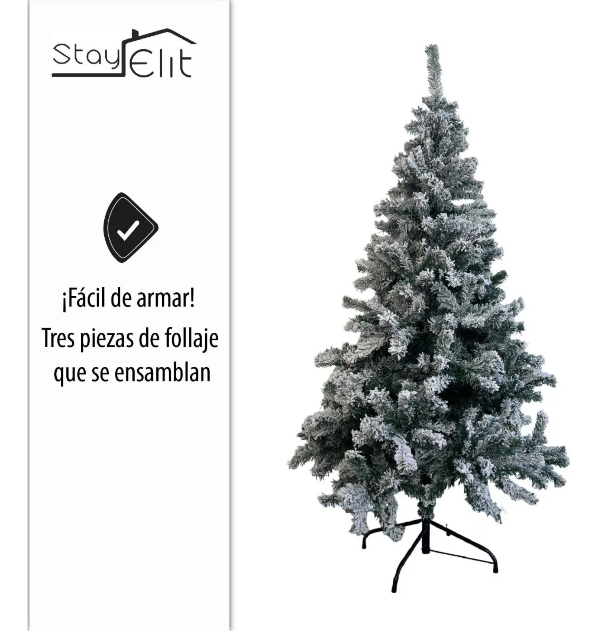 Árbol De Navidad Pino Estilo Nevado Navideño 1.90 M Color Blanco
