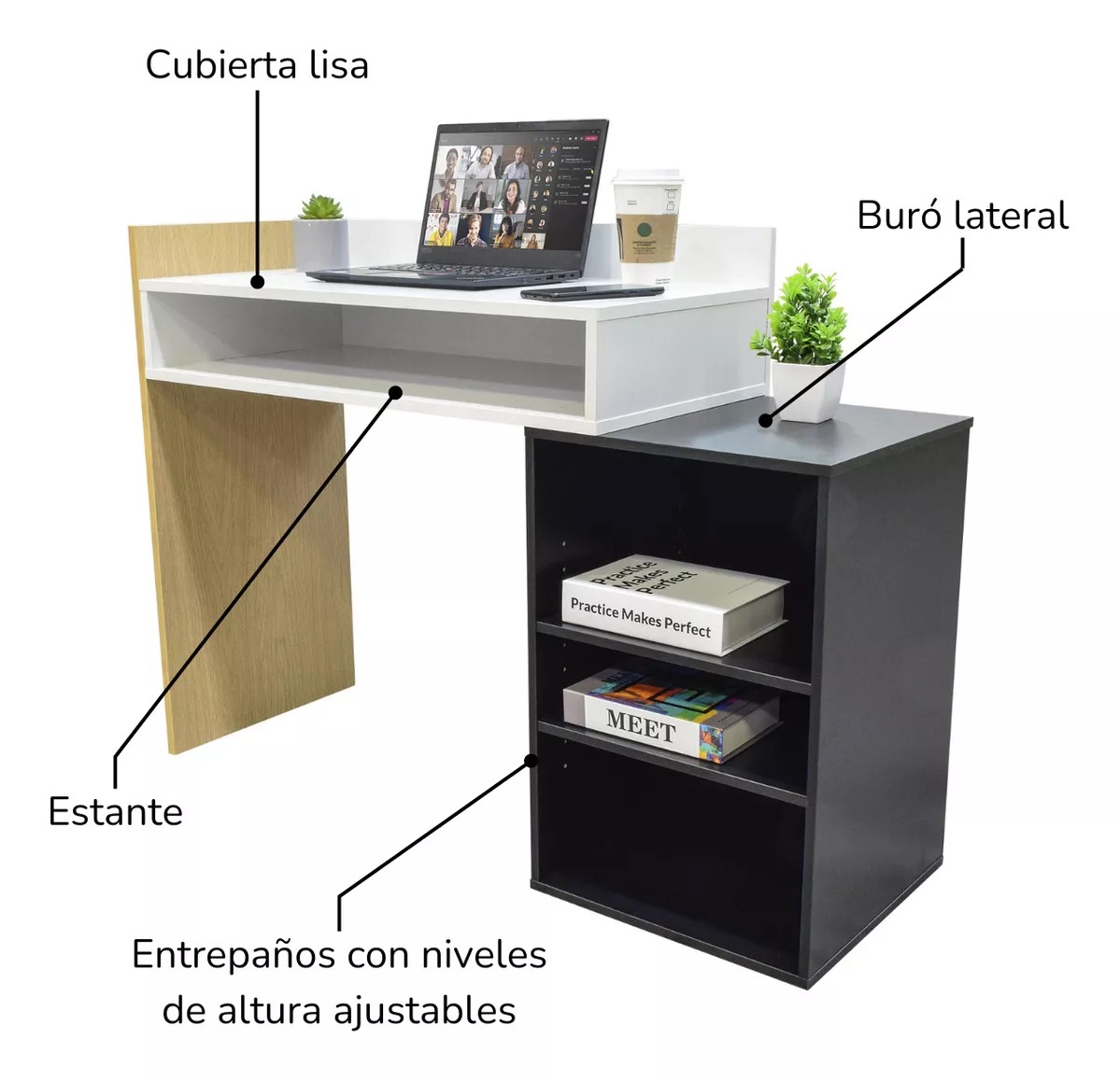 Escritorio Top Living Diseño Moderno Minimalista Color Blanco