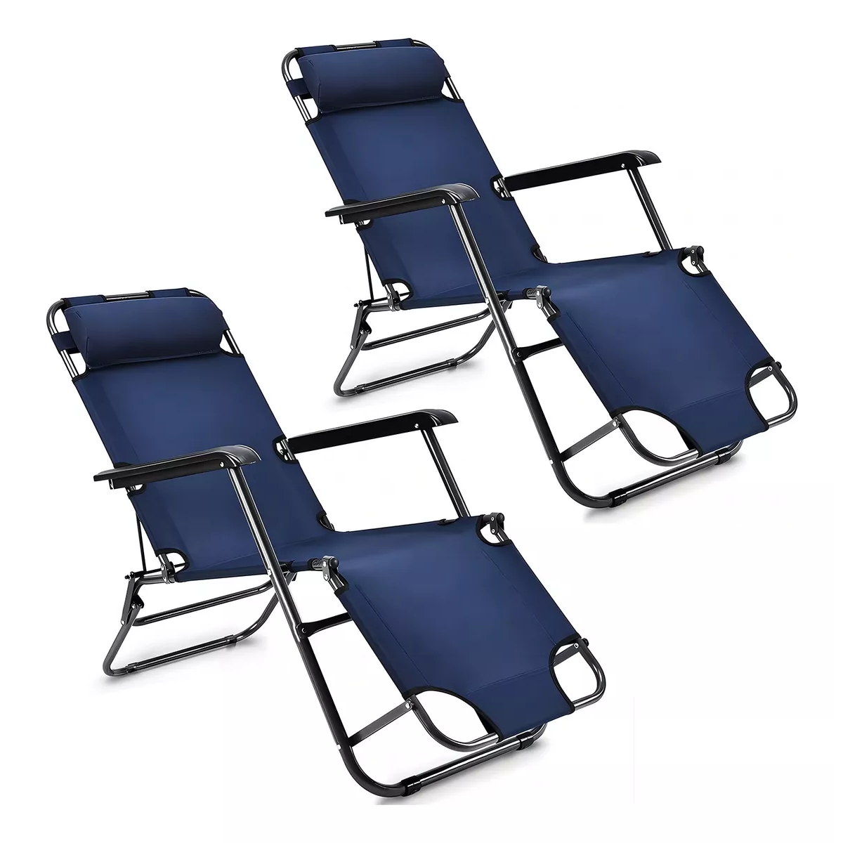 Camastro Exterior Jardin Playa Silla 2 Piezas Gravedad Cero Azul