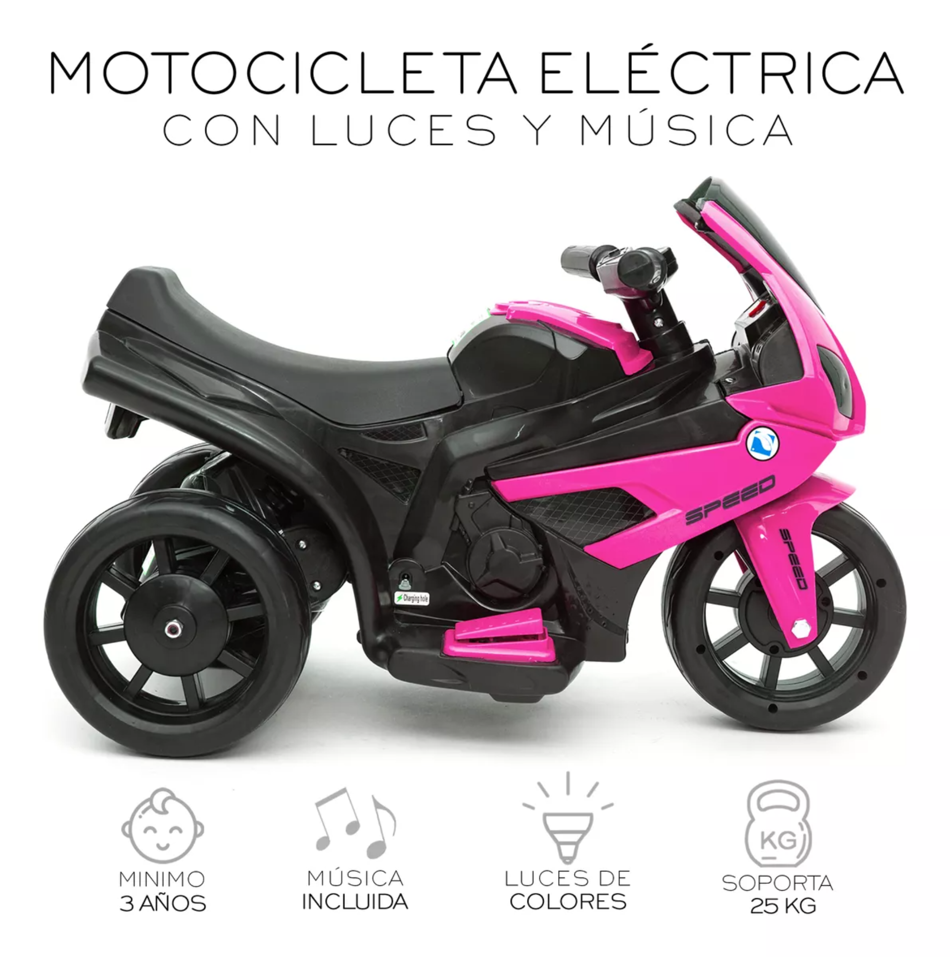 Motocicleta Montable Electrica Infantil Luces Y Sonido Nube