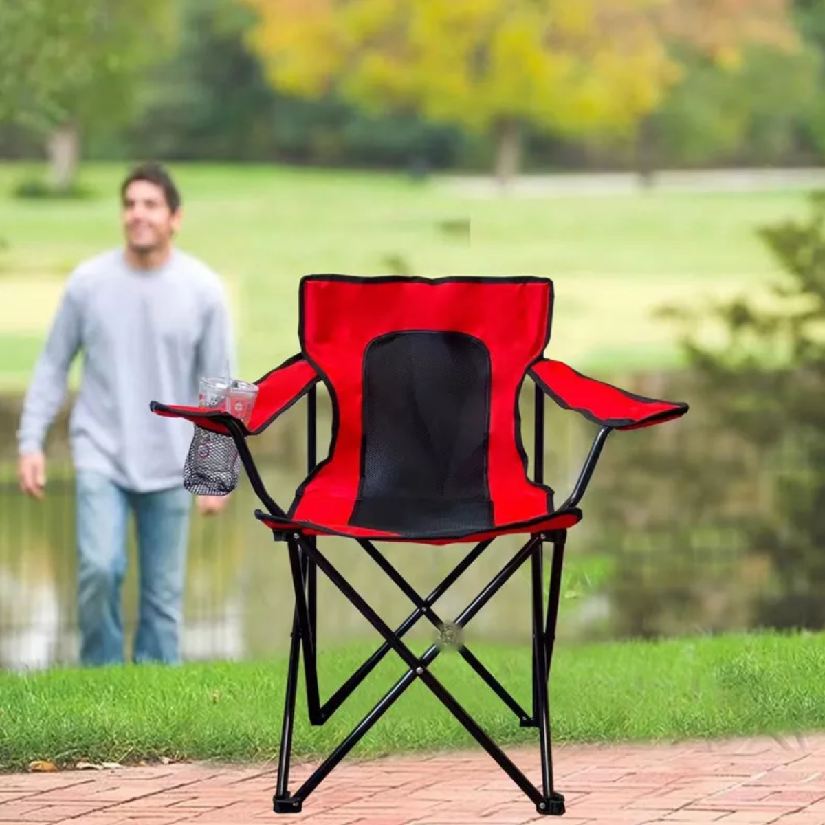 Sillas Para Jardin Exterior Respirable Soporte Máximo 150kg Rojo