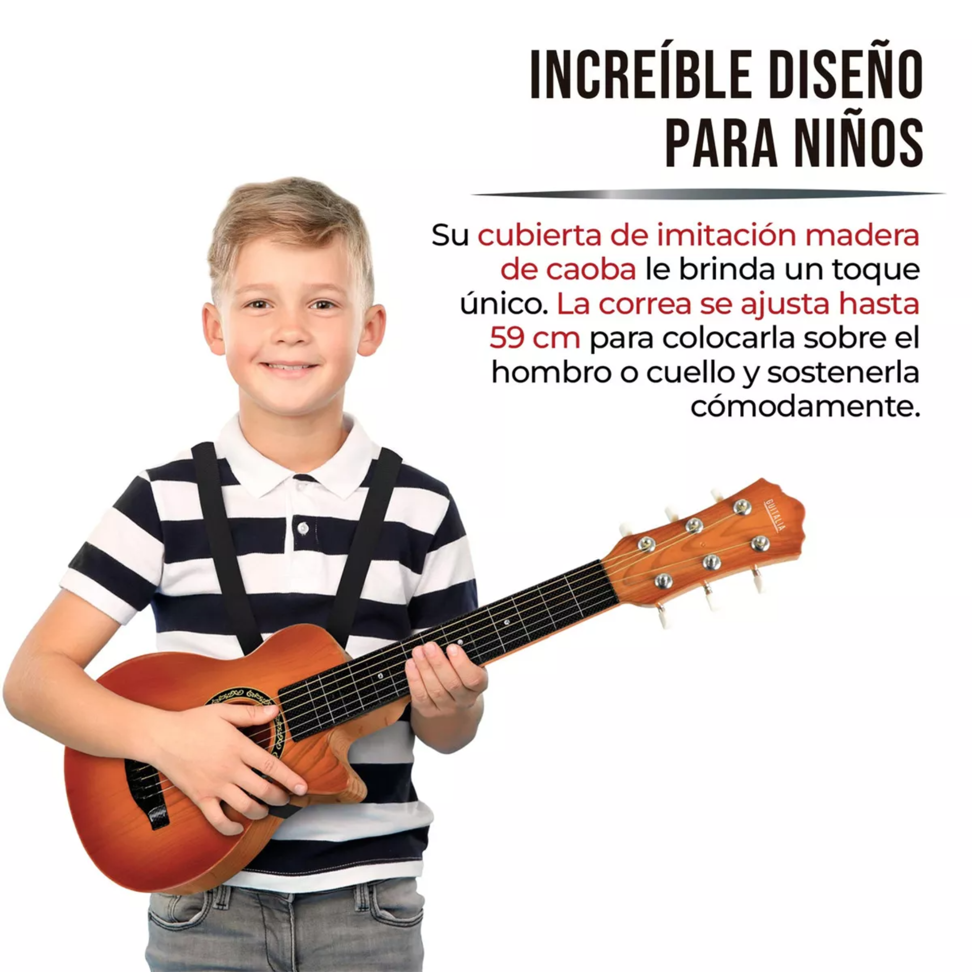 Guitarra para Niños de 3 a 12 años con Correa Ajustable
